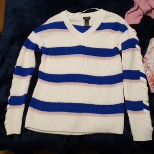 A striped sweater